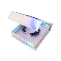Wholesale square holographic custom packaging boxes for eyelashes