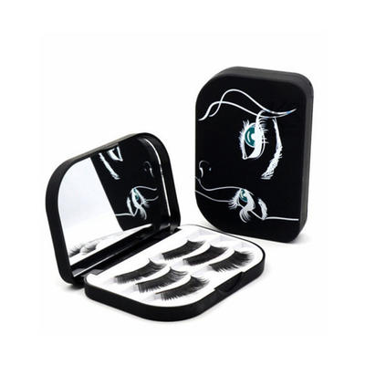 Empty hard plastic 3 pairs wholesale custom eyelash packaging box with mirror