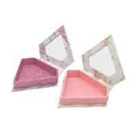 Diamond marble pink glitter inside eyelash boxes packaging wholesale with window