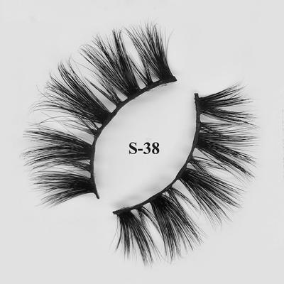 Cruelty Free Strip Eyelashes Private Label 3d Cheap Mink Lashes Bulk With Custom Package S-38