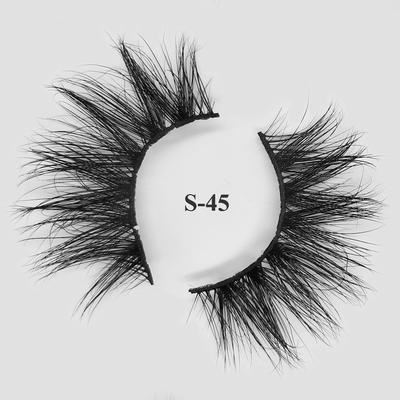 Wholesale 3D real mink eye lashes 18mm mink strip lashes S-45