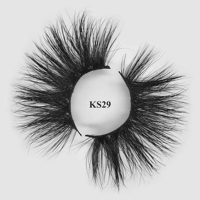 Real 3d eyelashes 25mm cruelty free wholesale mink lashes with private label packaging box KS29