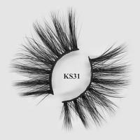 Natural looking private label 25mm real mink lashes with custom packaging KS31