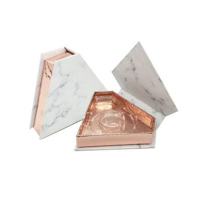 Marble diamond rose gold inside eyelash packaging logo printing lash box
